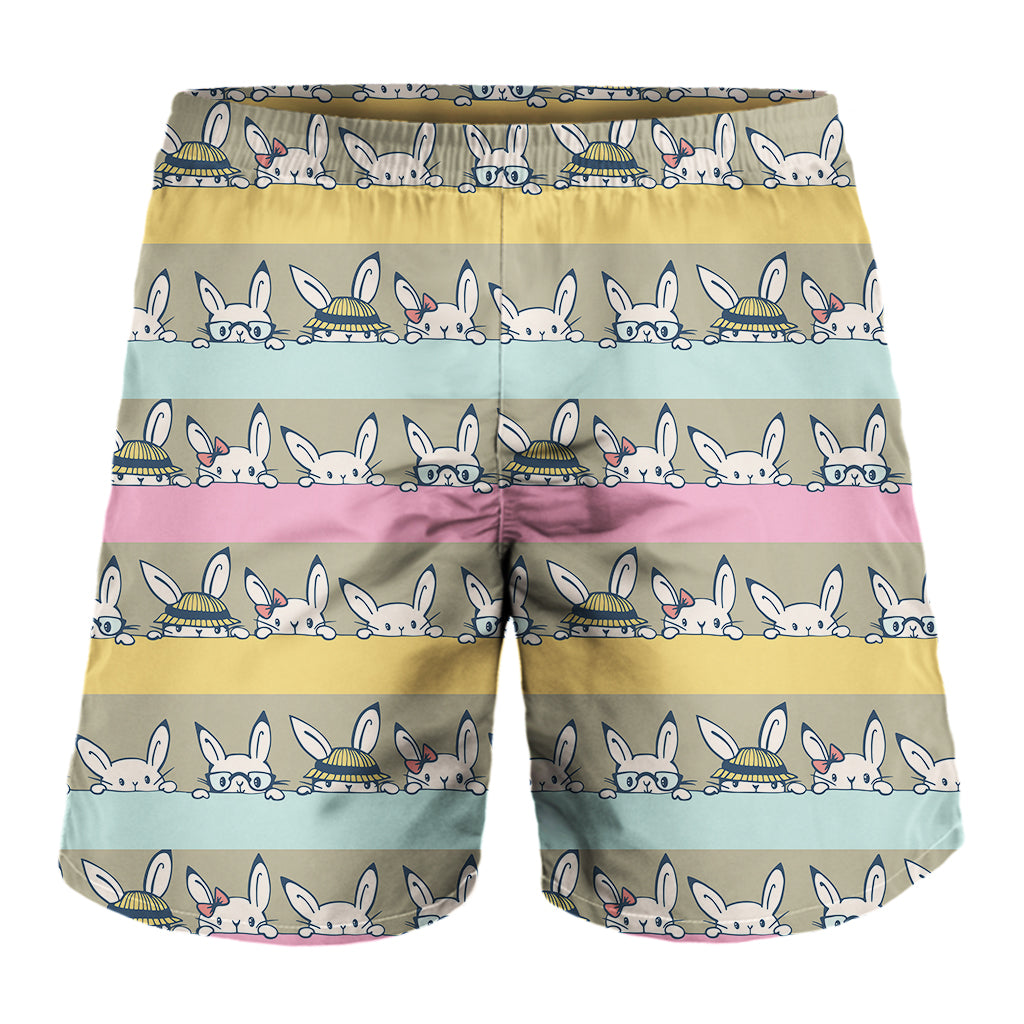 Cartoon Rabbit Pattern Print Men's Shorts