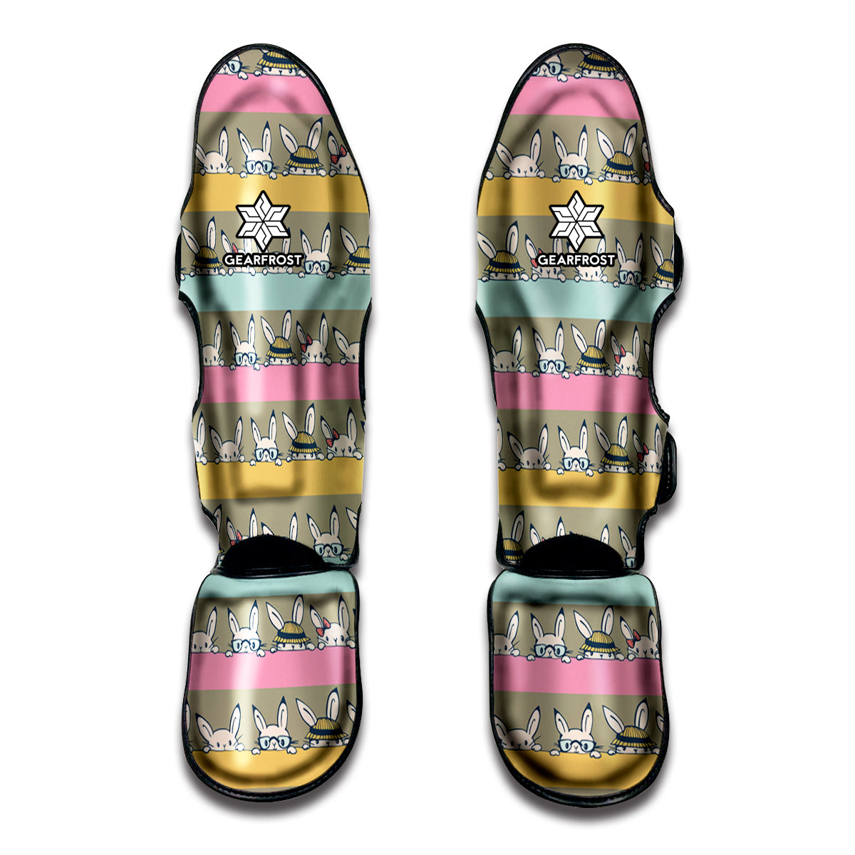 Cartoon Rabbit Pattern Print Muay Thai Shin Guards