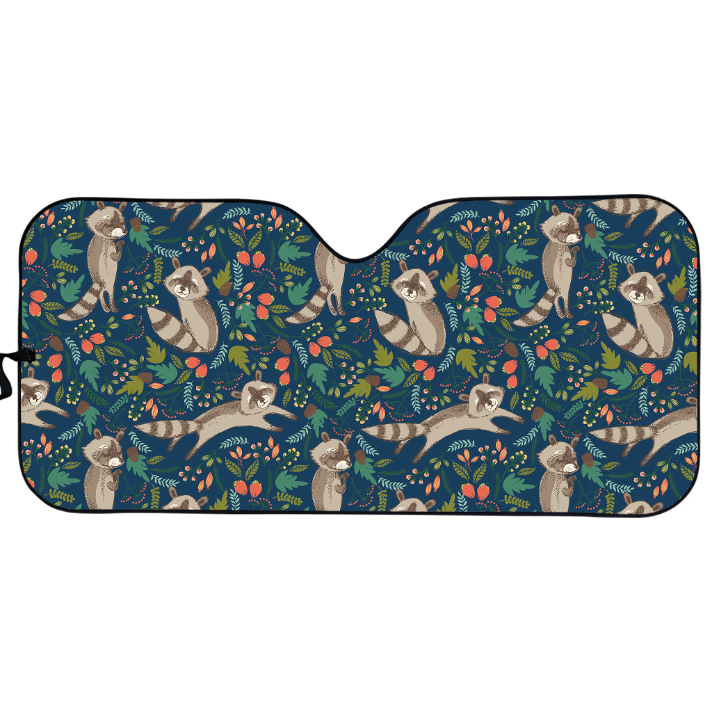 Cartoon Raccoon Pattern Print Car Sun Shade