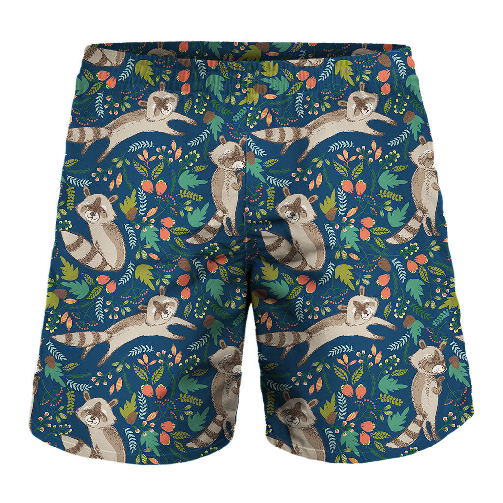 Cartoon Raccoon Pattern Print Men's Shorts