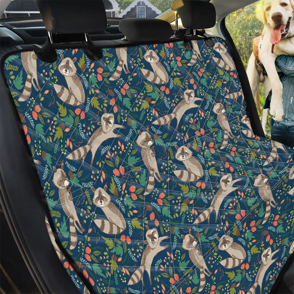 Cartoon Raccoon Pattern Print Pet Car Back Seat Cover