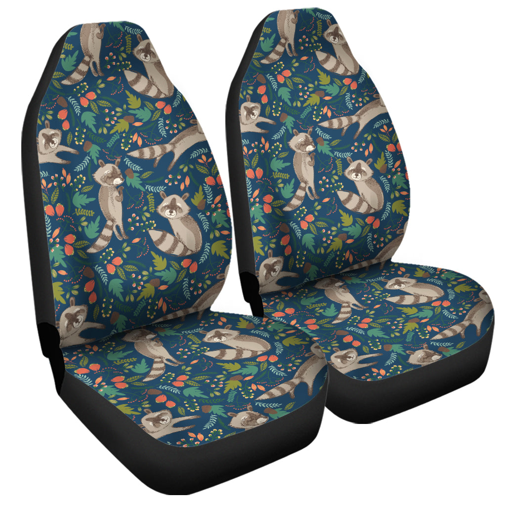 Cartoon Raccoon Pattern Print Universal Fit Car Seat Covers