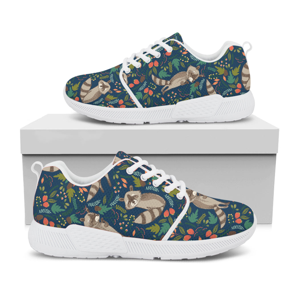 Cartoon Raccoon Pattern Print White Athletic Shoes