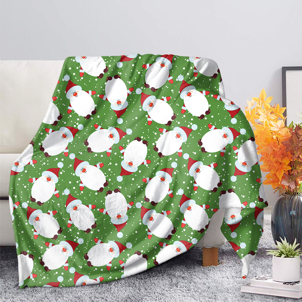 Cartoon Santa Claus Pattern Print Blanket