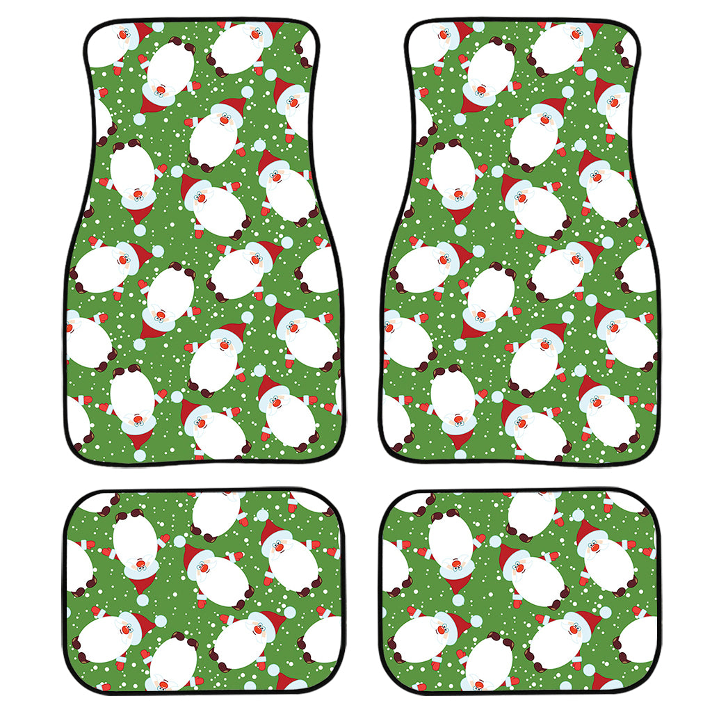 Cartoon Santa Claus Pattern Print Front and Back Car Floor Mats