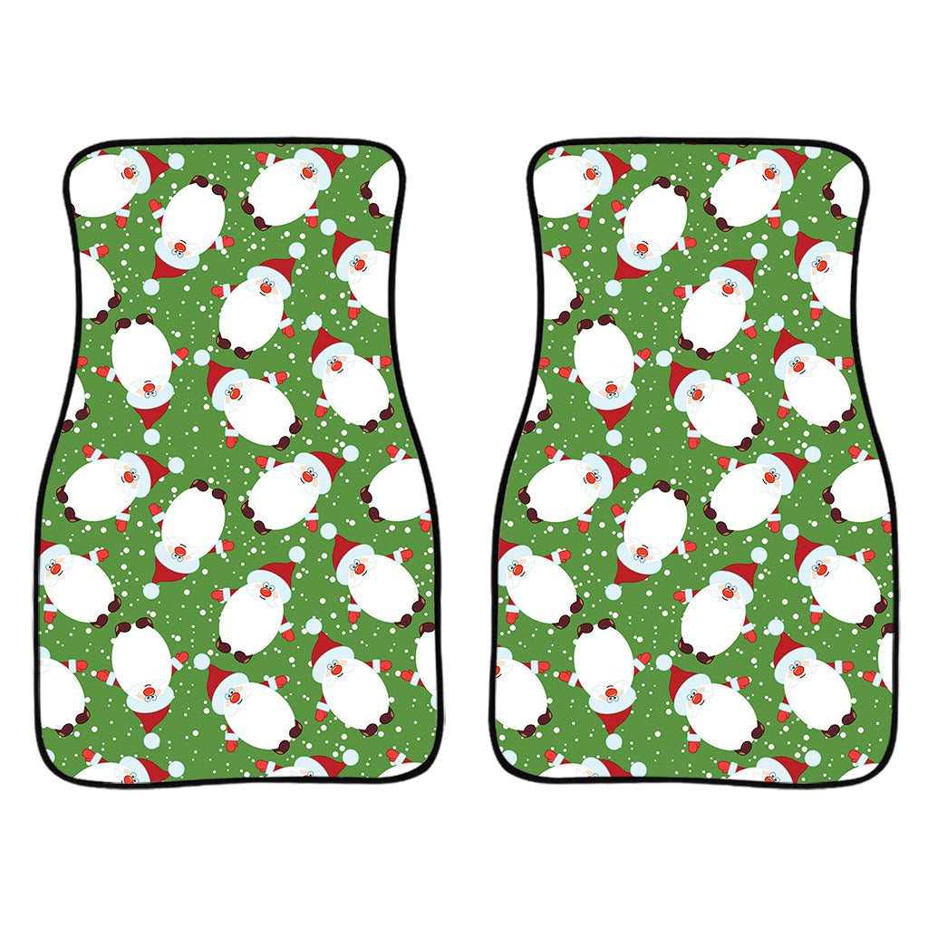 Cartoon Santa Claus Pattern Print Front Car Floor Mats