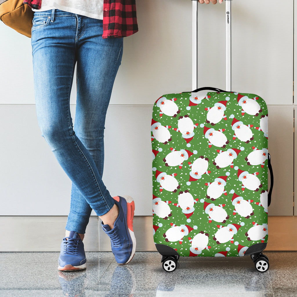 Cartoon Santa Claus Pattern Print Luggage Cover