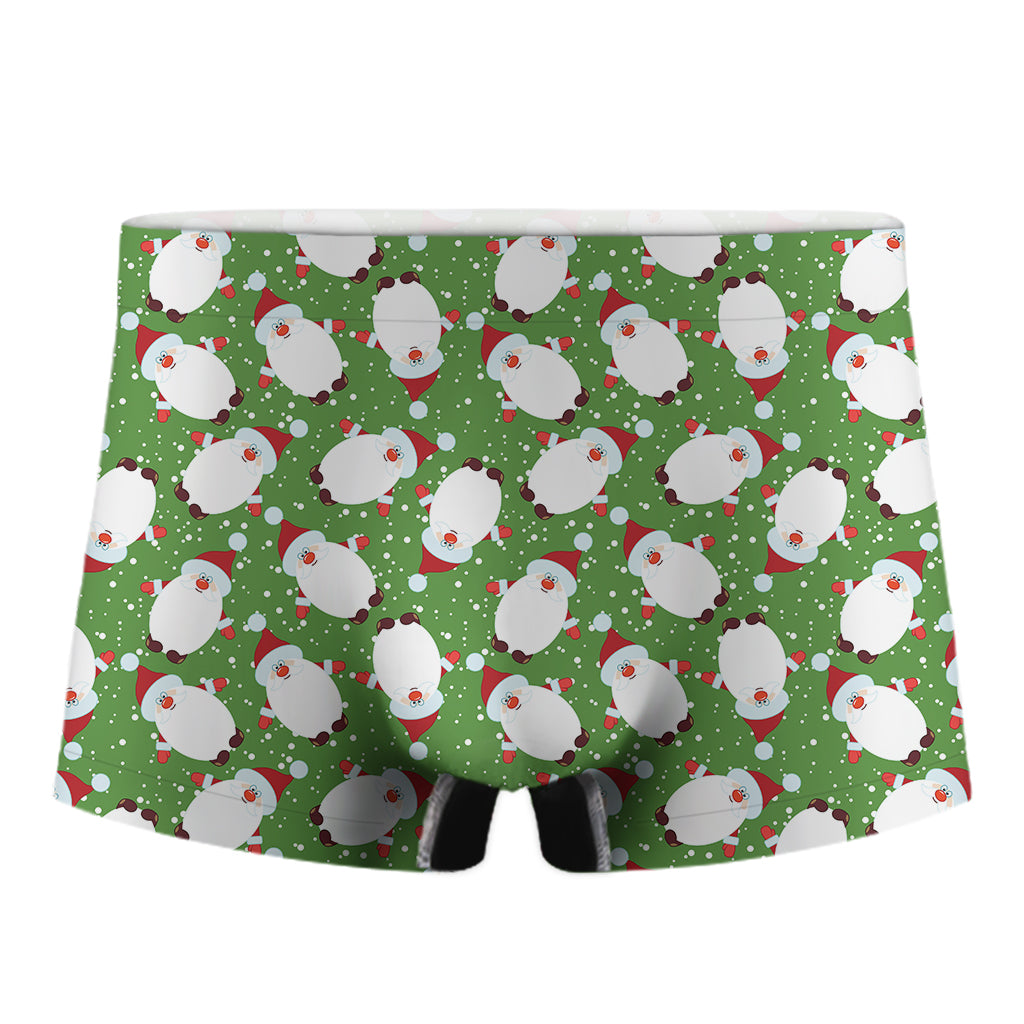 Cartoon Santa Claus Pattern Print Men's Boxer Briefs