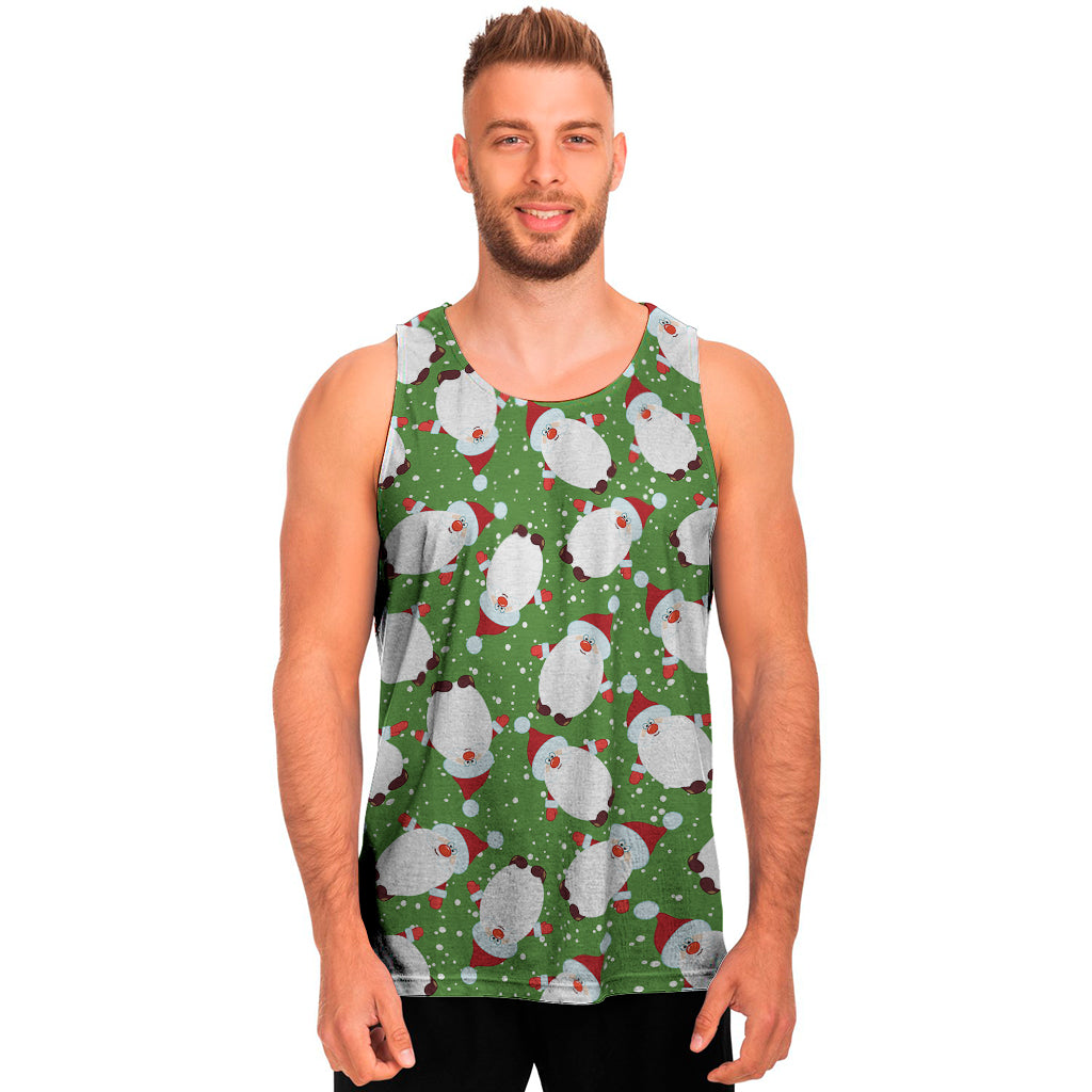 Cartoon Santa Claus Pattern Print Men's Tank Top