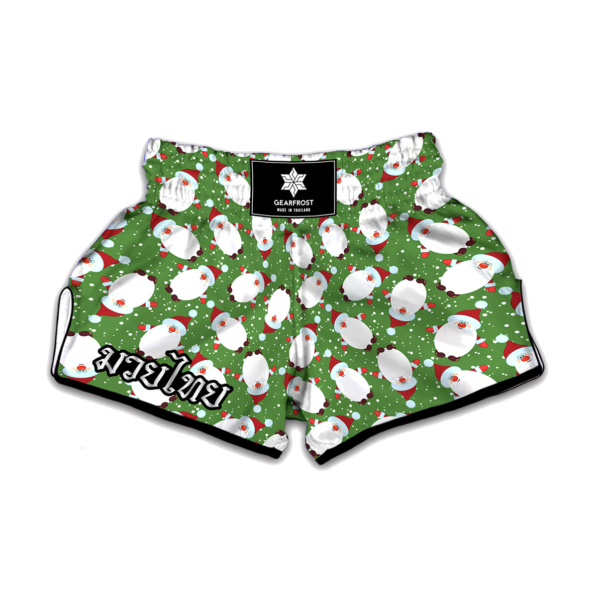 Cartoon Santa Claus Pattern Print Muay Thai Boxing Shorts