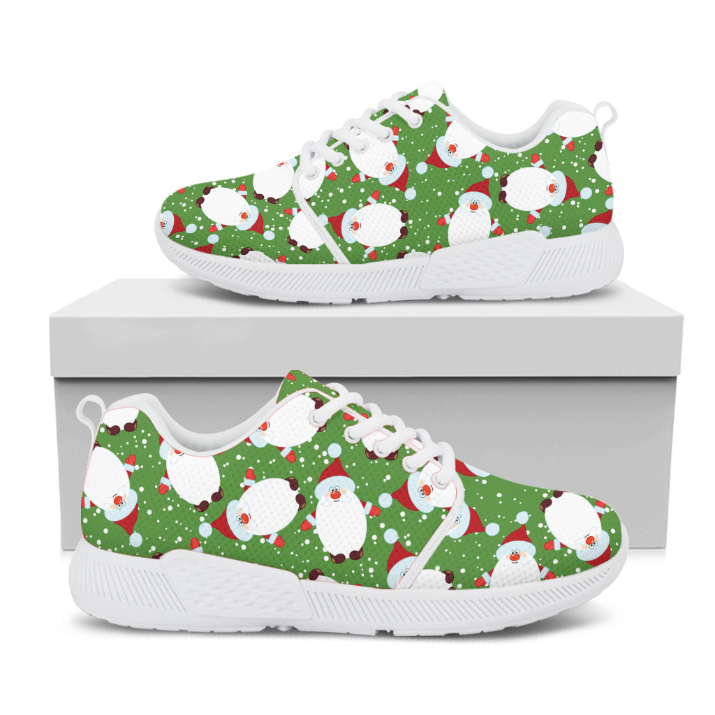 Cartoon Santa Claus Pattern Print White Athletic Shoes