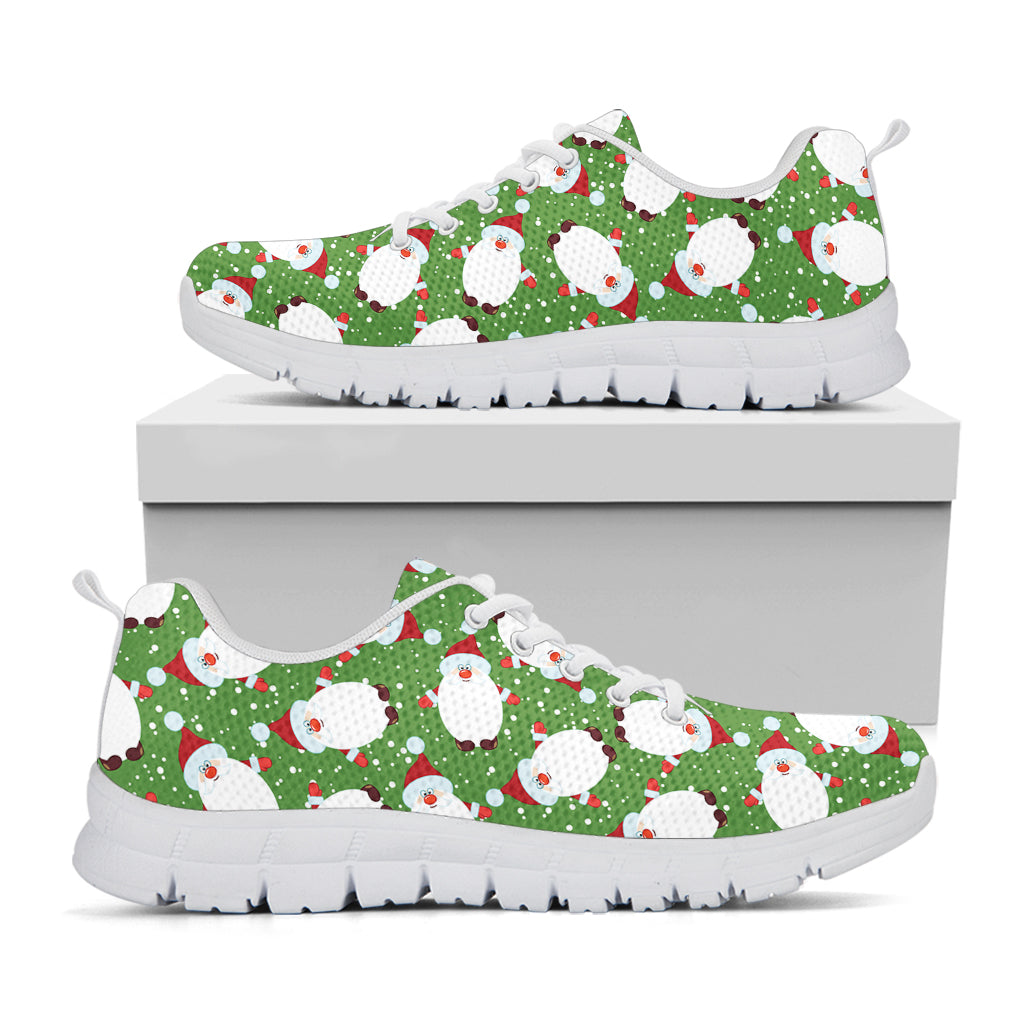 Cartoon Santa Claus Pattern Print White Sneakers