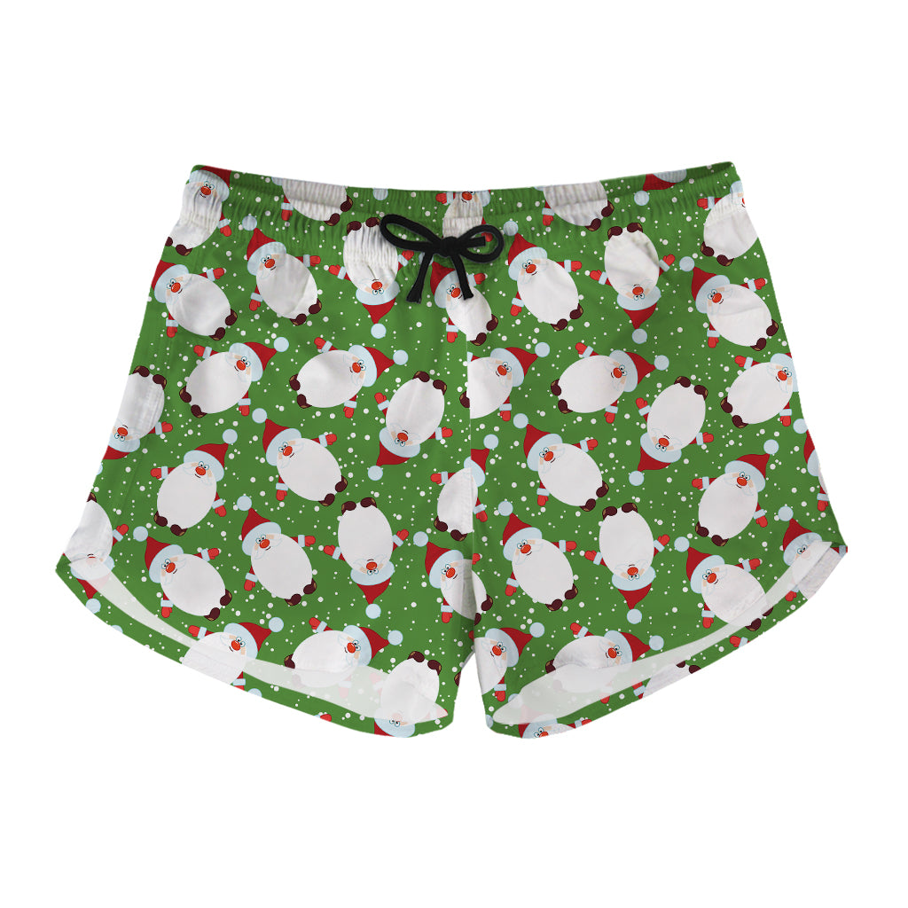 Cartoon Santa Claus Pattern Print Women's Shorts