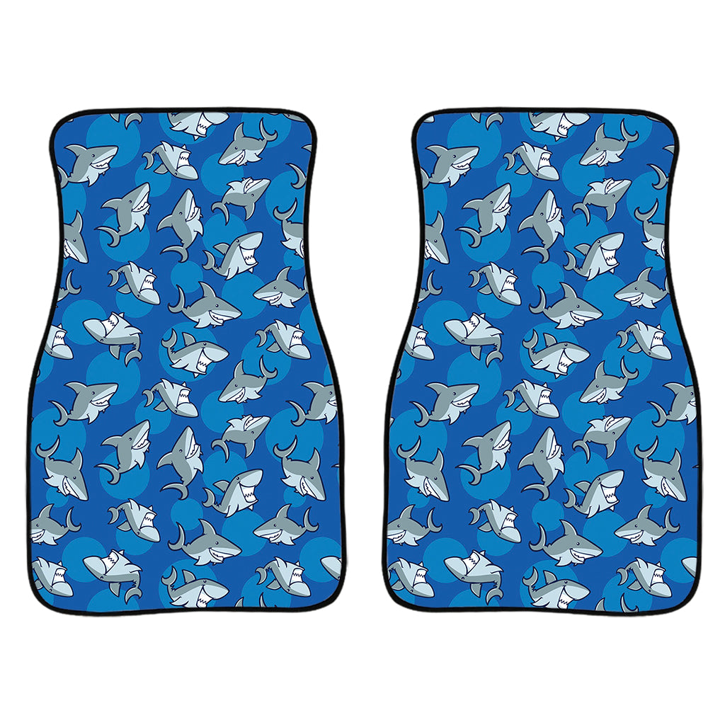 Cartoon Shark Pattern Print Front Car Floor Mats