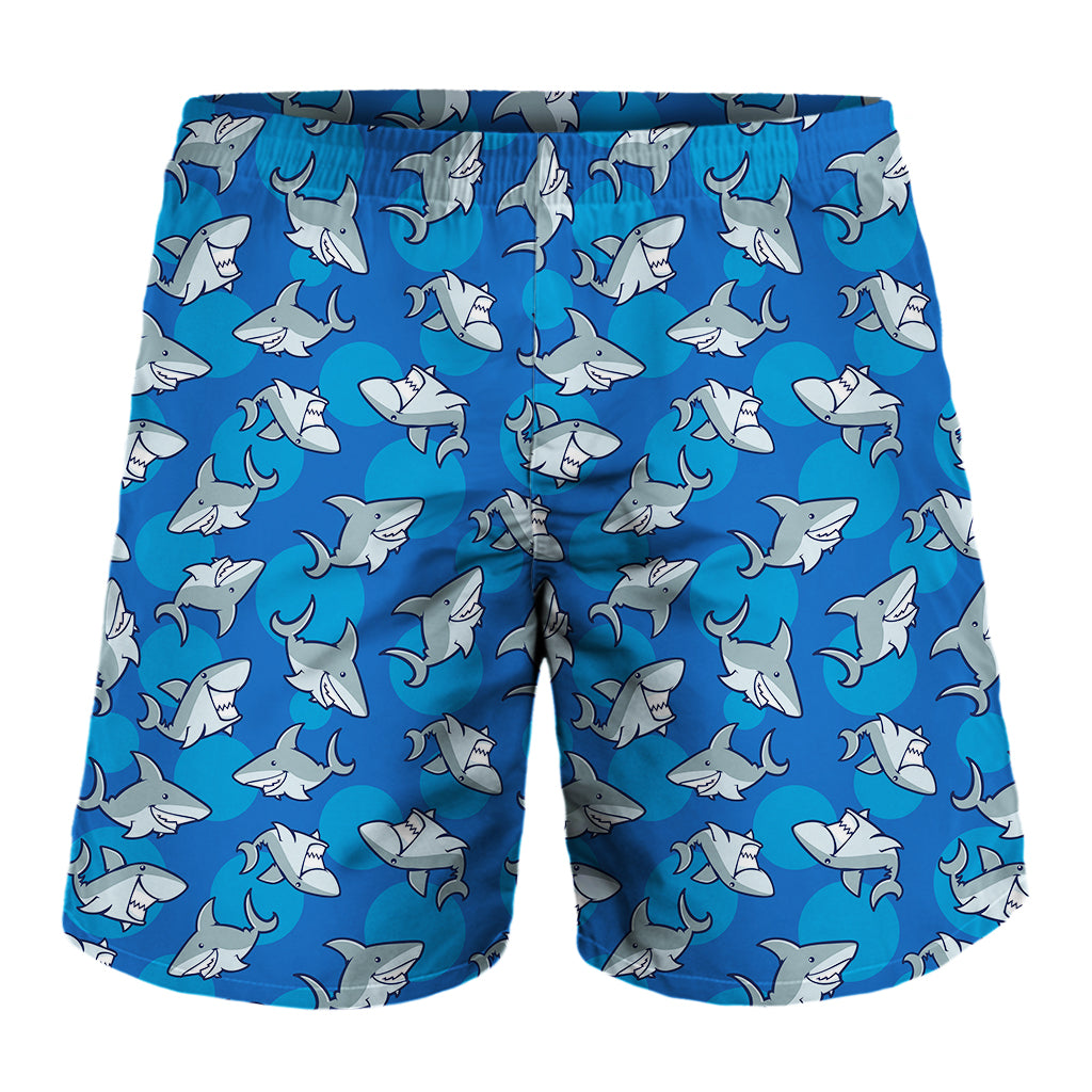 Cartoon Shark Pattern Print Men's Shorts