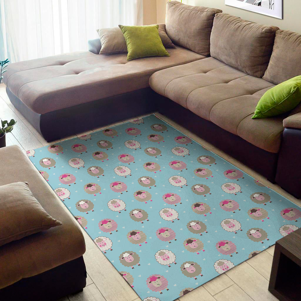 Cartoon Sheep Pattern Print Area Rug