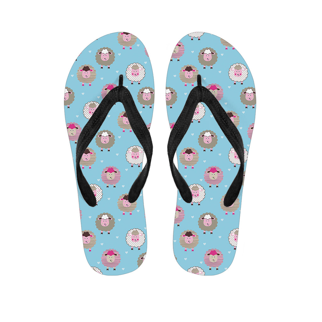 Cartoon Sheep Pattern Print Flip Flops