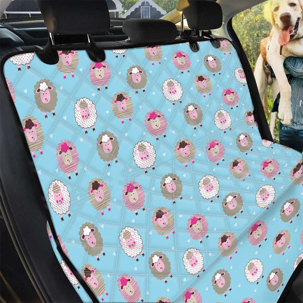 Cartoon Sheep Pattern Print Pet Car Back Seat Cover