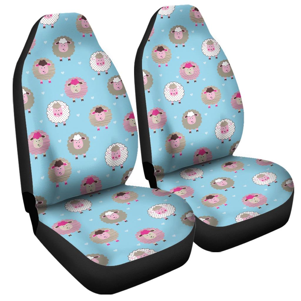 Cartoon Sheep Pattern Print Universal Fit Car Seat Covers