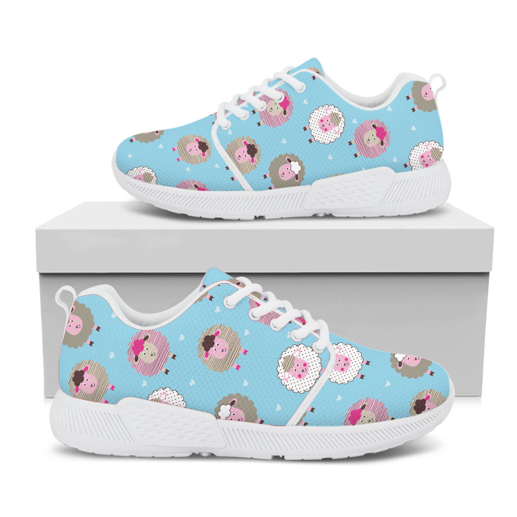 Cartoon Sheep Pattern Print White Athletic Shoes