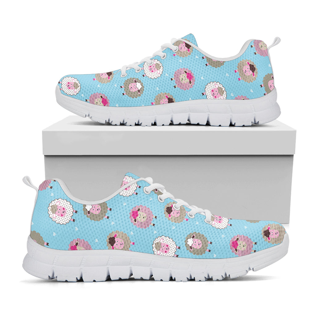 Cartoon Sheep Pattern Print White Sneakers