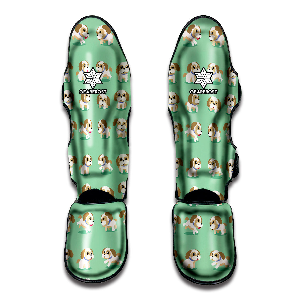 Cartoon Shih Tzu Pattern Print Muay Thai Shin Guards