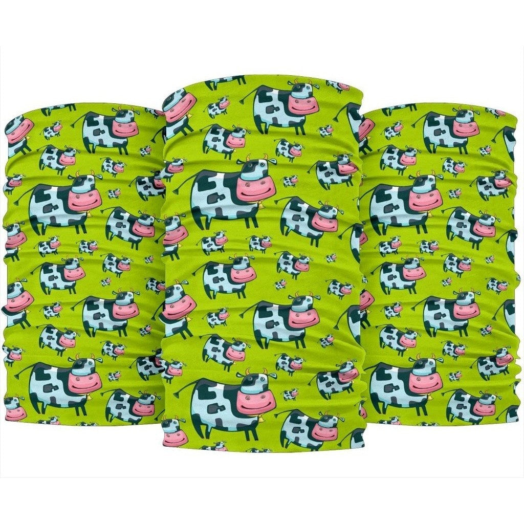 Cartoon Smiley Cow Pattern Print 3-Pack Bandanas