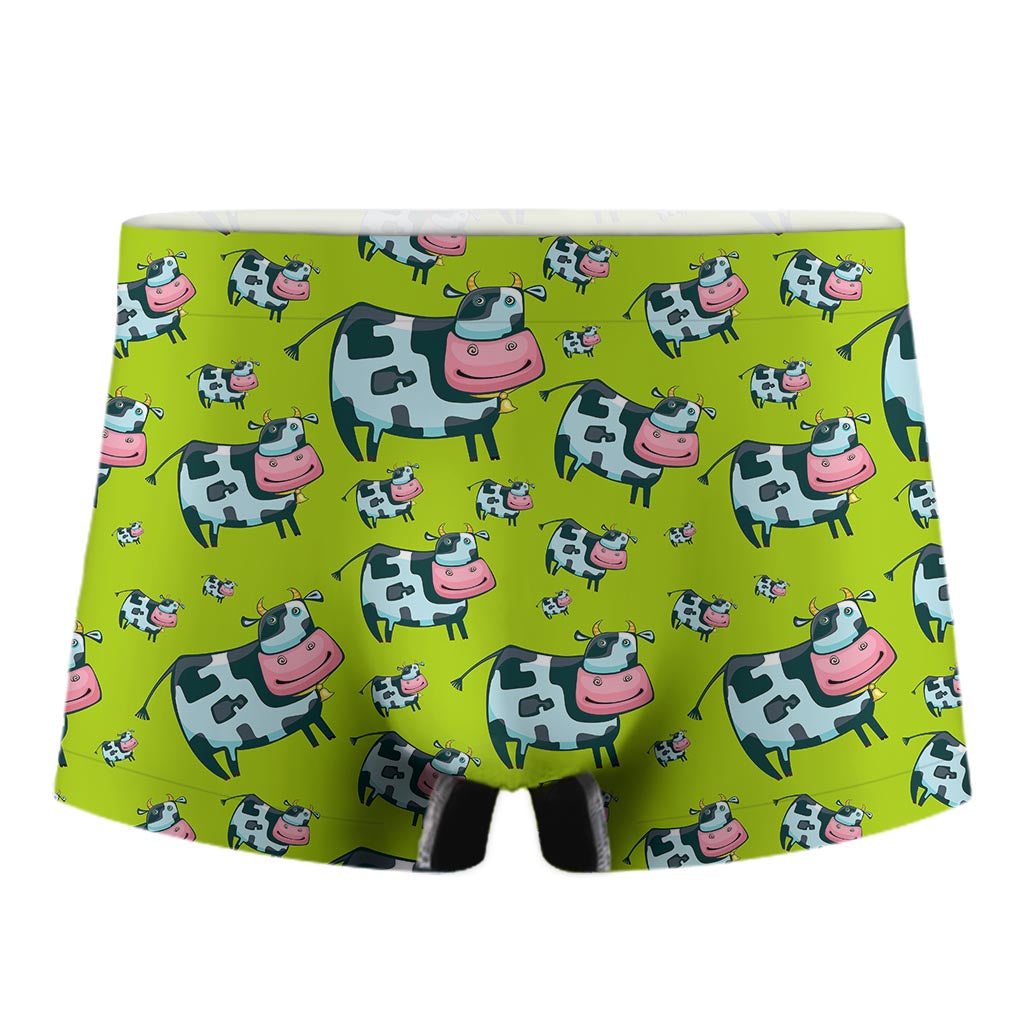 Cartoon Smiley Cow Pattern Print Men's Boxer Briefs