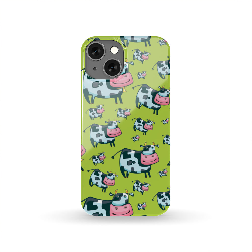 Cartoon Smiley Cow Pattern Print Phone Case