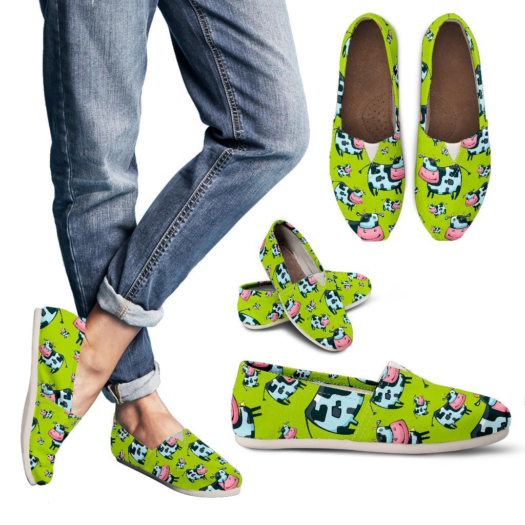 Cartoon Smiley Cow Pattern Print Women's Casual Canvas Shoes