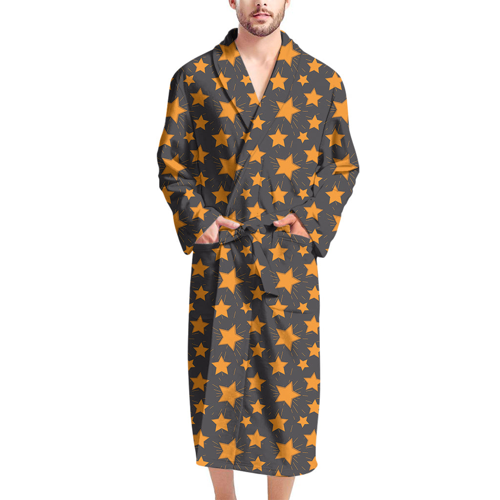 Cartoon Star Pattern Print Men's Bathrobe