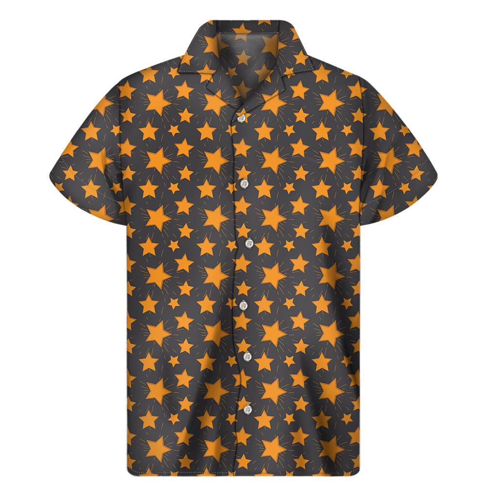 Cartoon Star Pattern Print Men's Short Sleeve Shirt