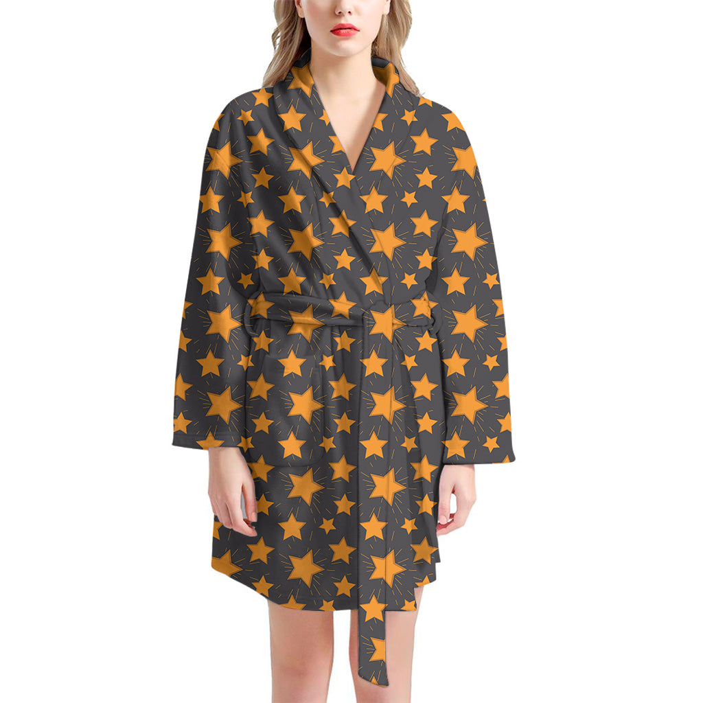 Cartoon Star Pattern Print Women's Bathrobe