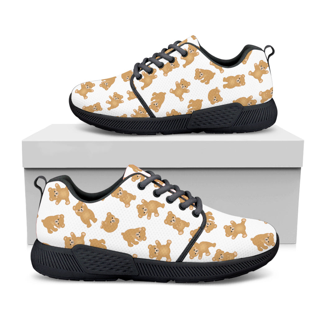 Cartoon Teddy Bear Pattern Print Black Athletic Shoes