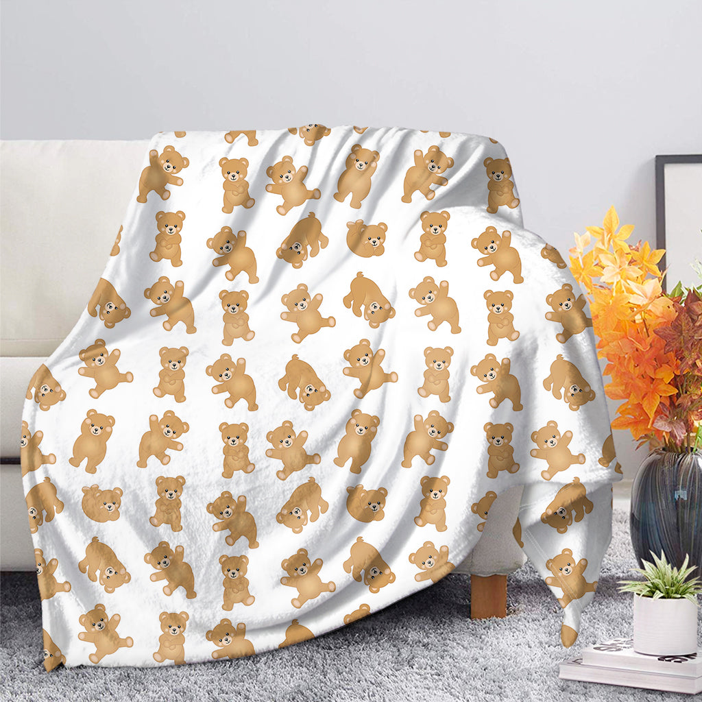 Cartoon Teddy Bear Pattern Print Blanket