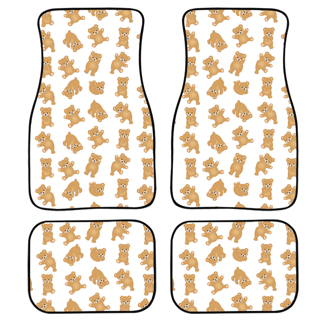 Cartoon Teddy Bear Pattern Print Front and Back Car Floor Mats