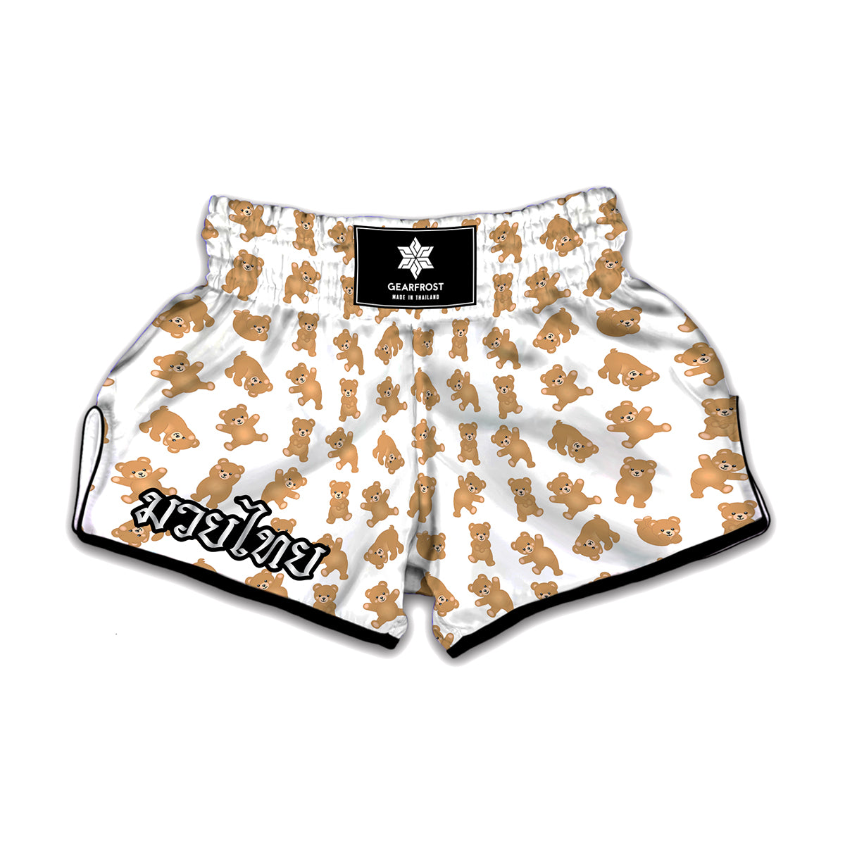 Cartoon Teddy Bear Pattern Print Muay Thai Boxing Shorts