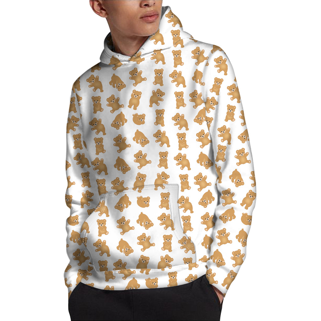 Cartoon Teddy Bear Pattern Print Pullover Hoodie