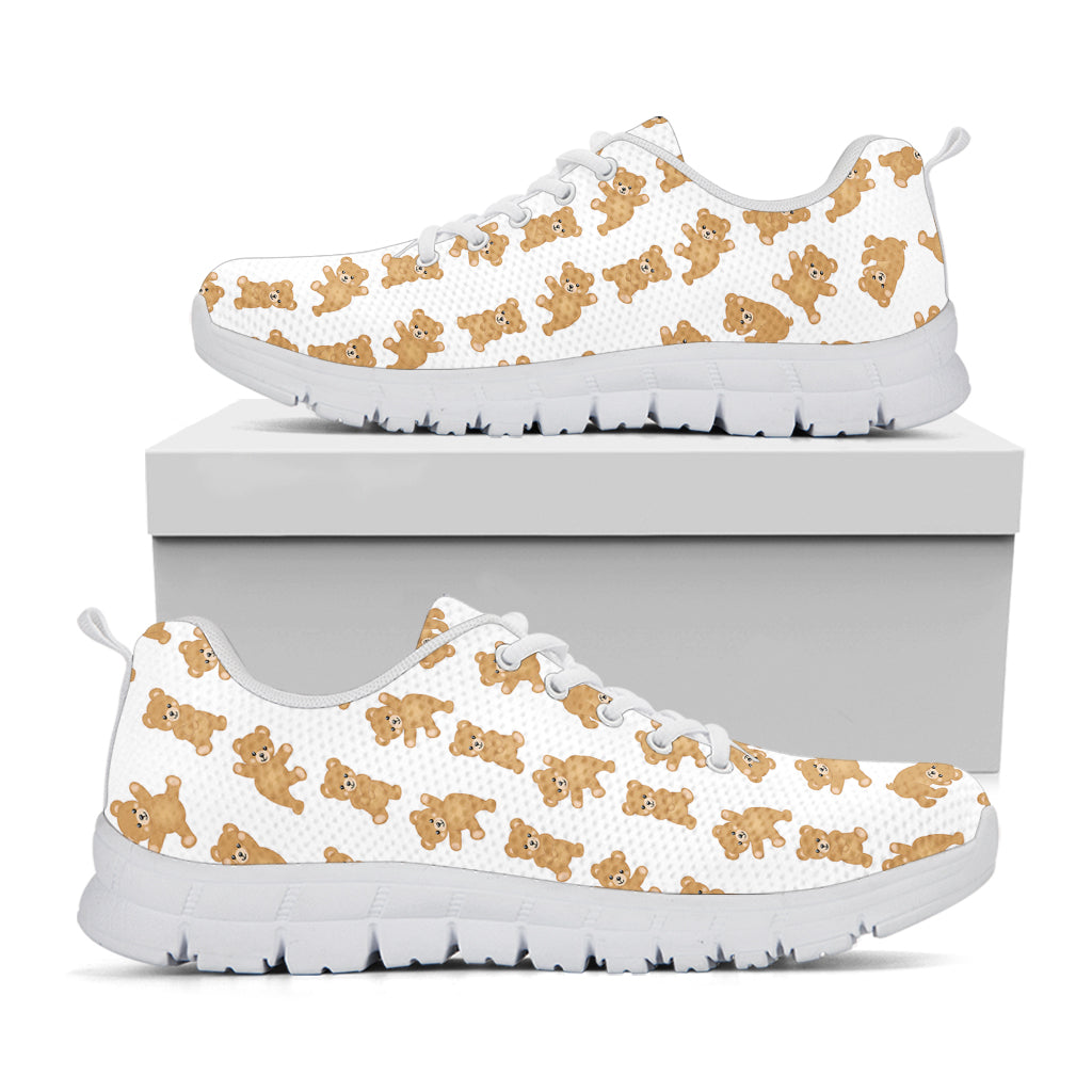 Cartoon Teddy Bear Pattern Print White Sneakers