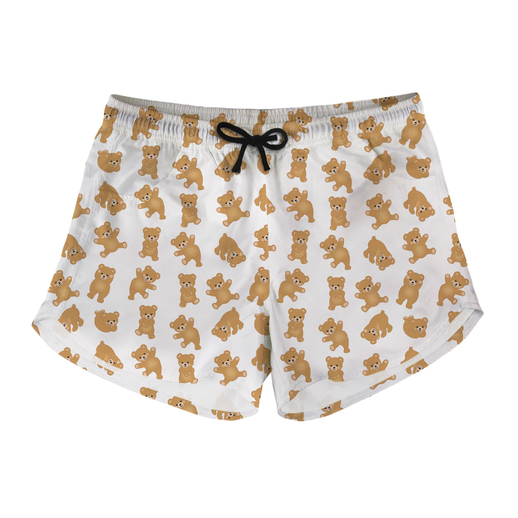 Cartoon Teddy Bear Pattern Print Women's Shorts