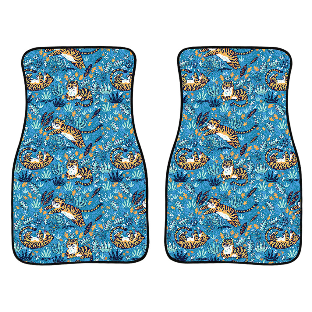 Cartoon Tiger Pattern Print Front Car Floor Mats