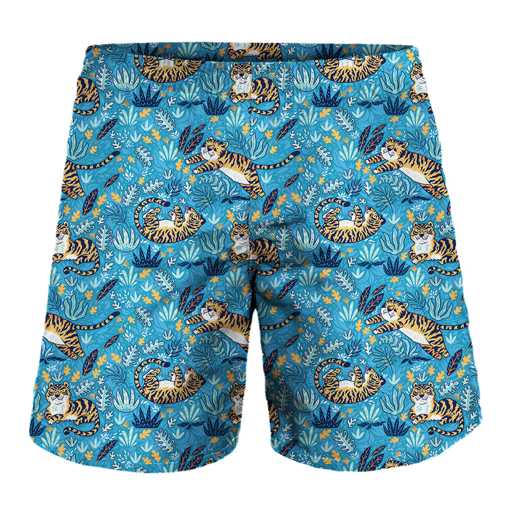 Cartoon Tiger Pattern Print Men's Shorts