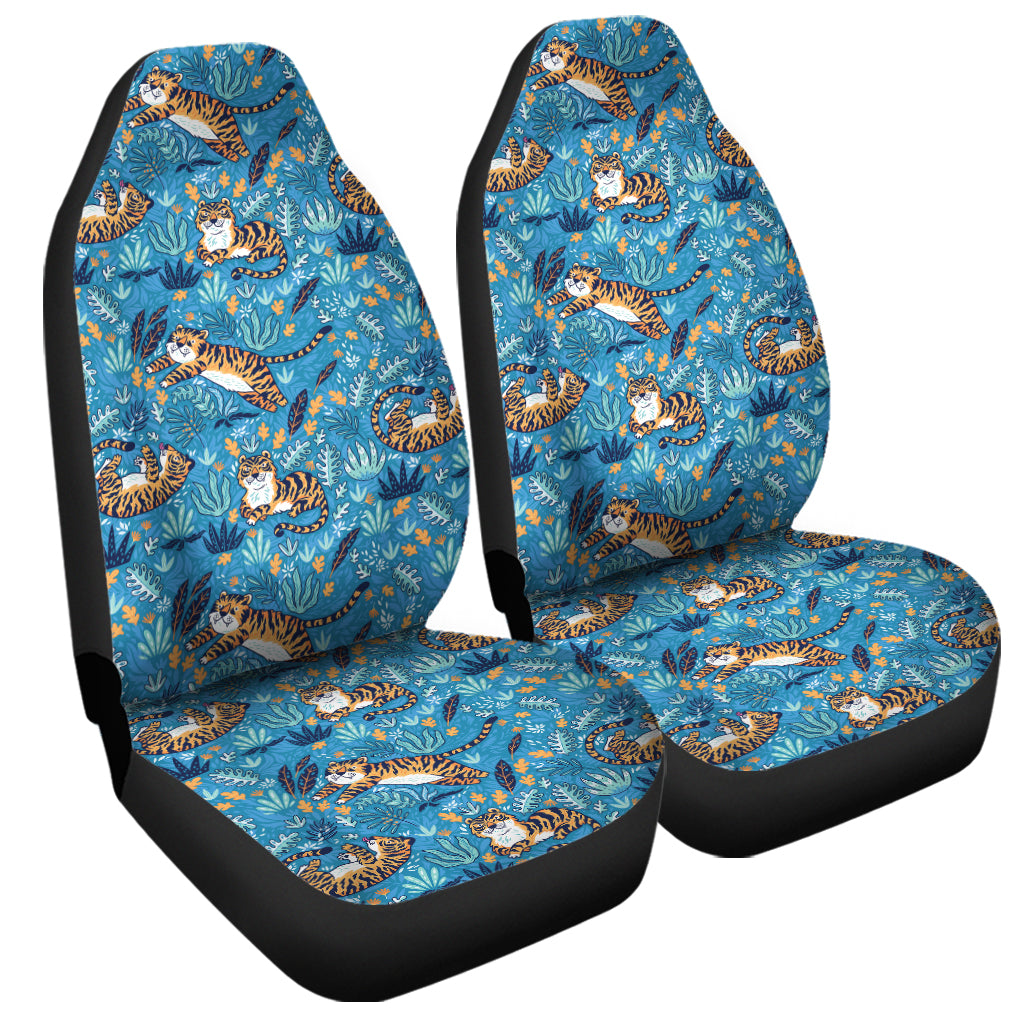 Cartoon Tiger Pattern Print Universal Fit Car Seat Covers