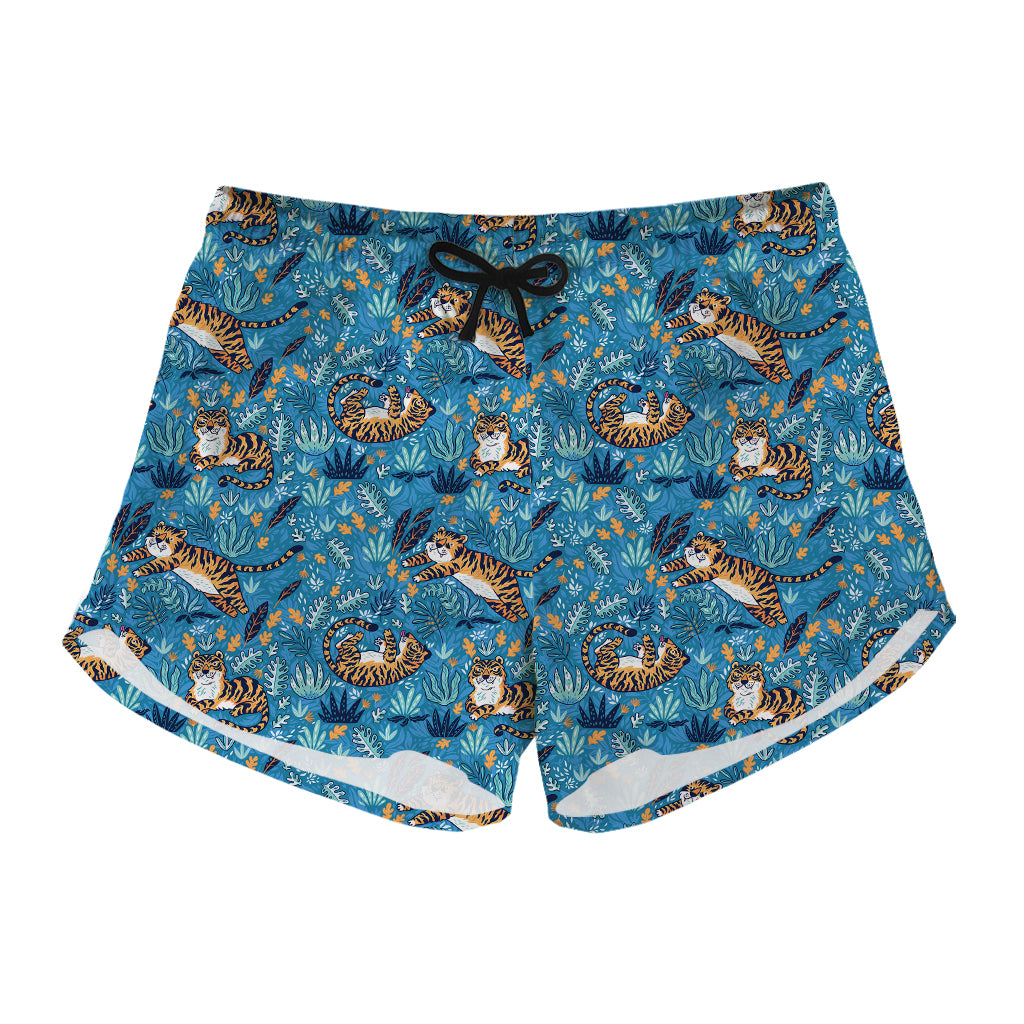 Cartoon Tiger Pattern Print Women's Shorts