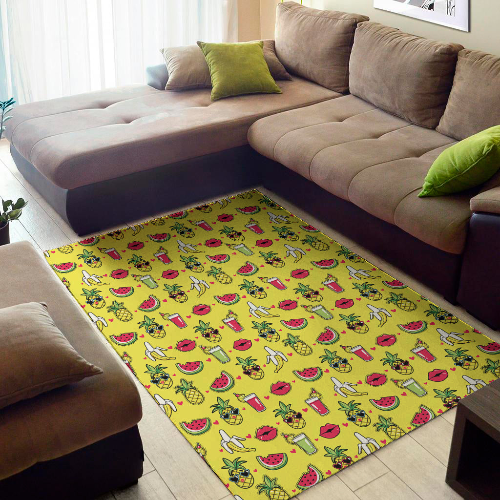 Cartoon Tropical Pattern Print Area Rug