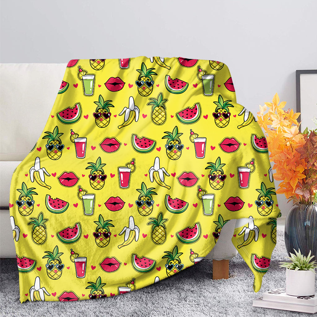 Cartoon Tropical Pattern Print Blanket