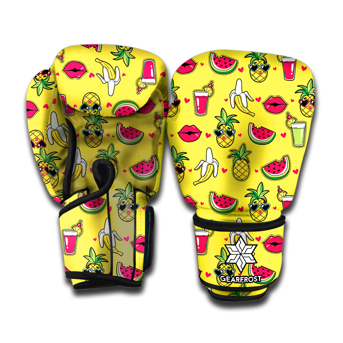 Cartoon Tropical Pattern Print Boxing Gloves