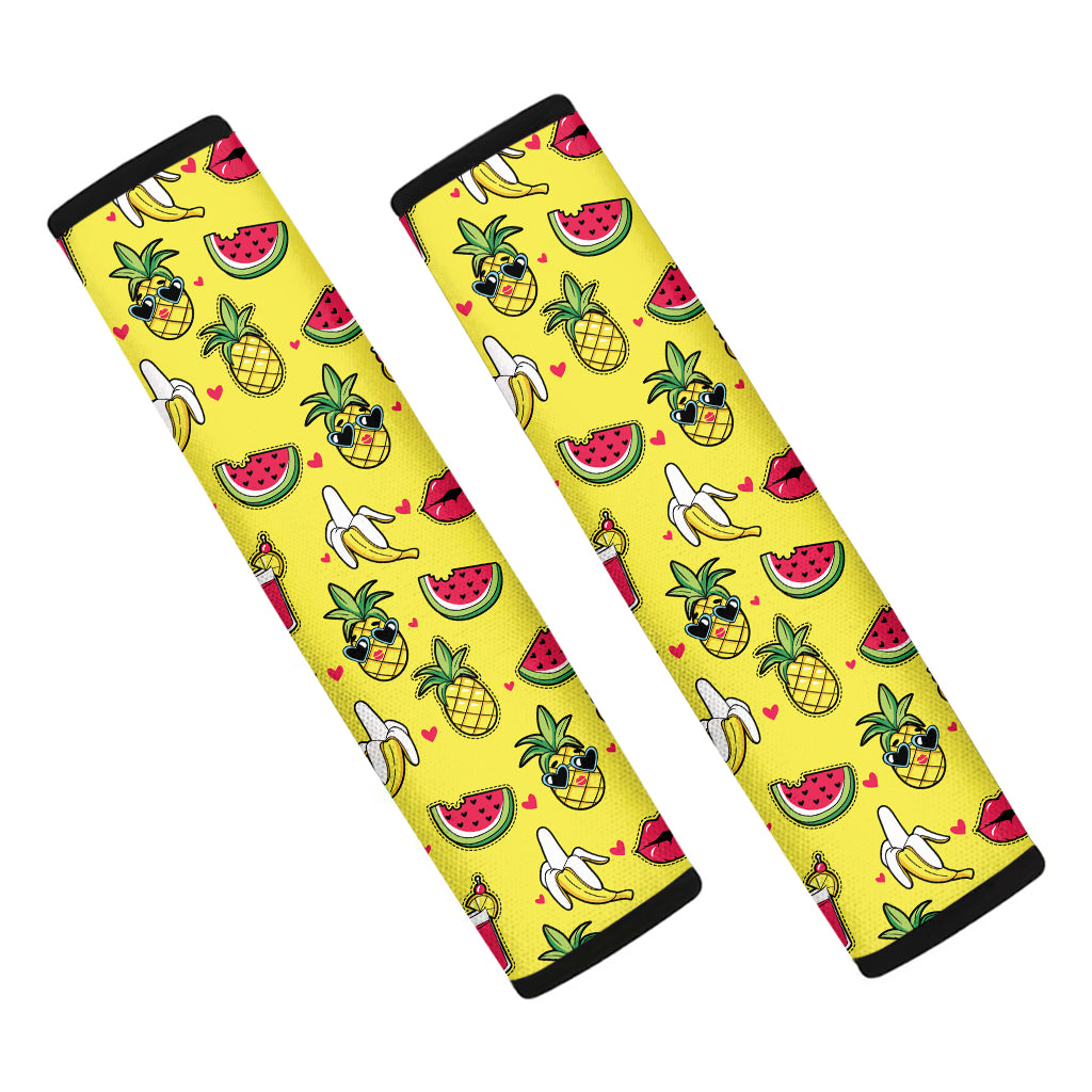 Cartoon Tropical Pattern Print Car Seat Belt Covers