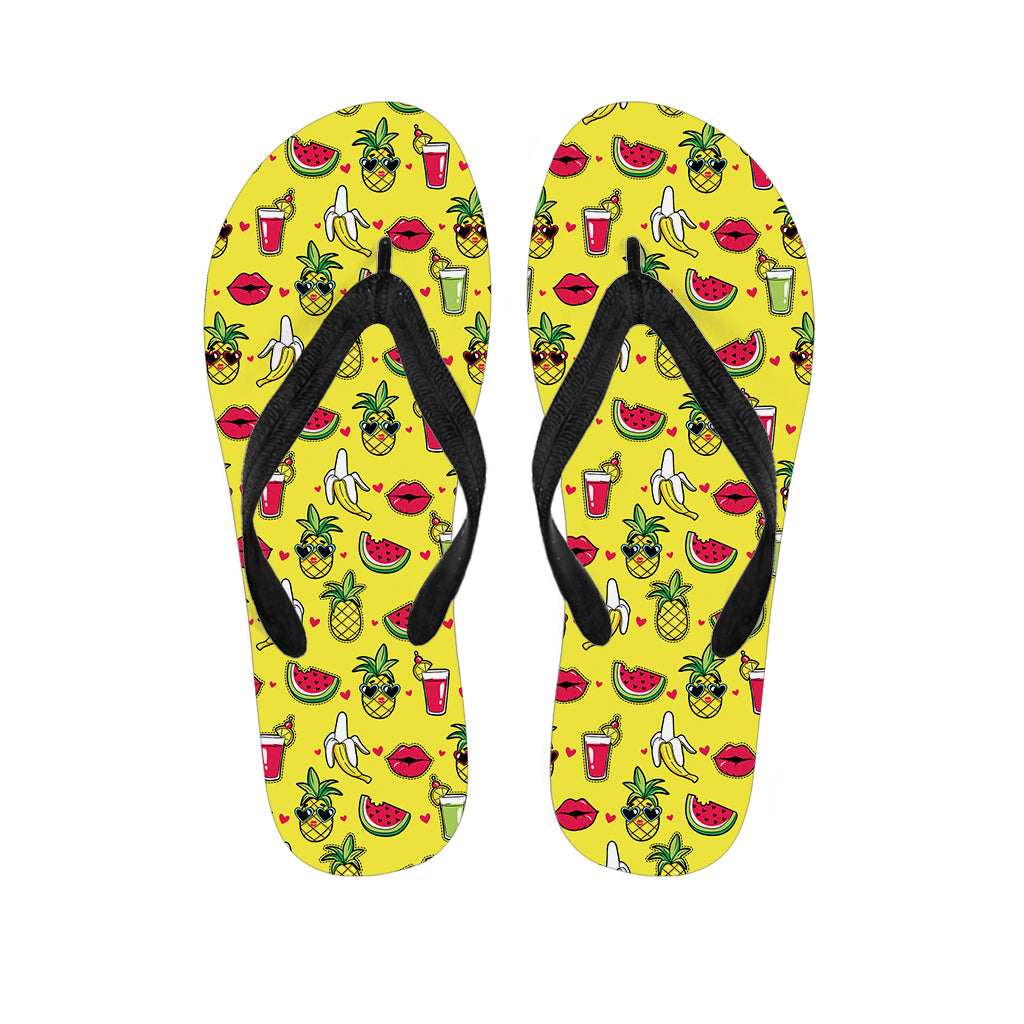 Cartoon Tropical Pattern Print Flip Flops