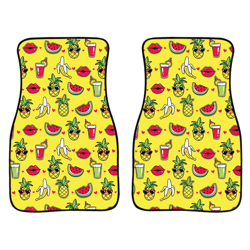 Cartoon Tropical Pattern Print Front Car Floor Mats